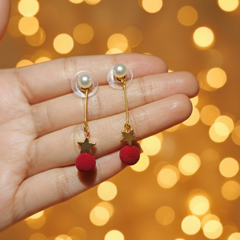Star Pearl drop earrings.