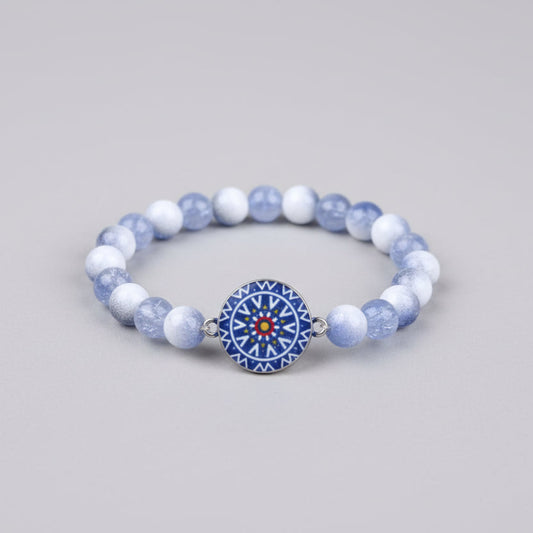 Inner Peace" Mandala Charm Beaded Bracelet