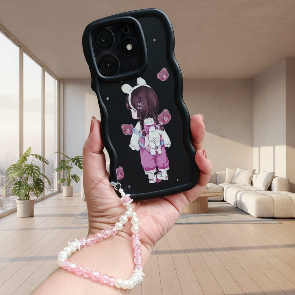 Sweet Blossom Crystal & Pearl Phone Charm