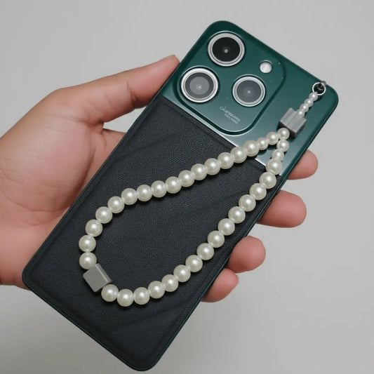 Monochrome Muse Pearl Phone Strap Wristlet