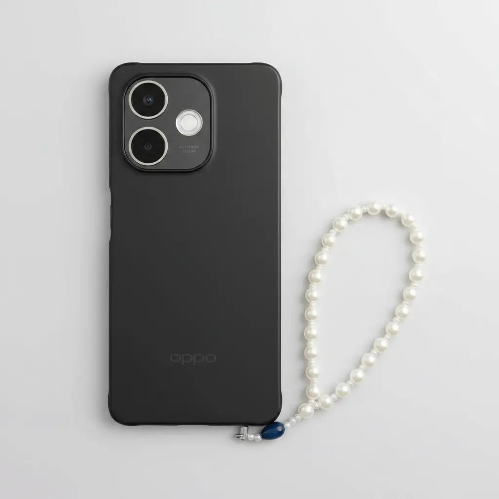 Classic Pearl & Sapphire Blue Phone Strap Wristlet