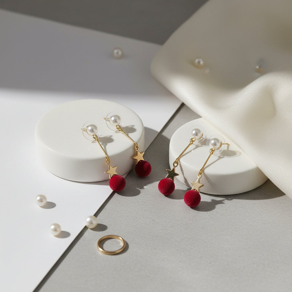 Star Pearl drop earrings.