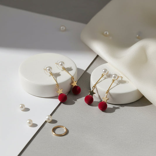 Star Pearl drop earrings.