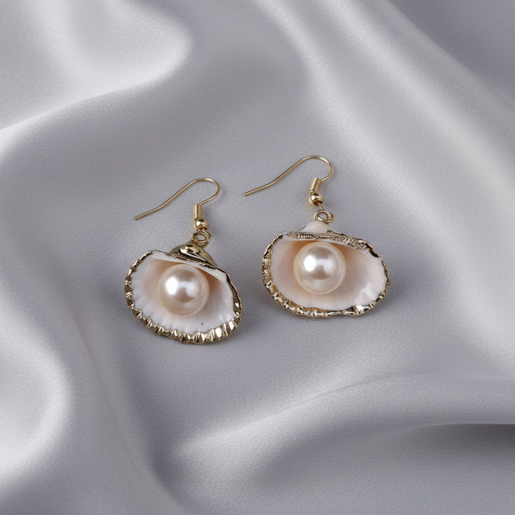 Elegant Gold Shell Earrings