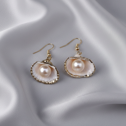 Elegant Gold Shell Earrings