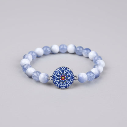 Inner Peace Mandala Charm Beaded Bracelet
