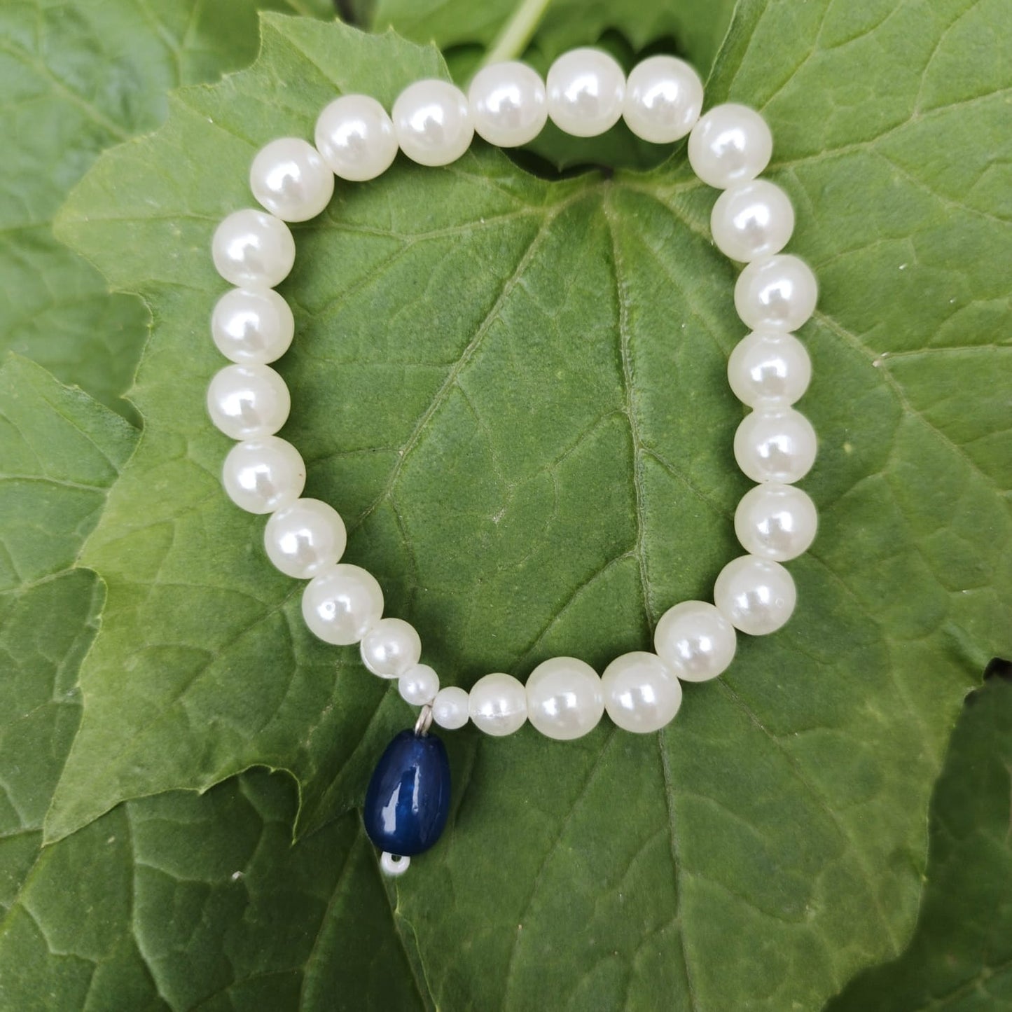 Indigo pearl drop Bracelet