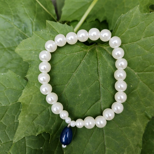 Indigo pearl drop Bracelet