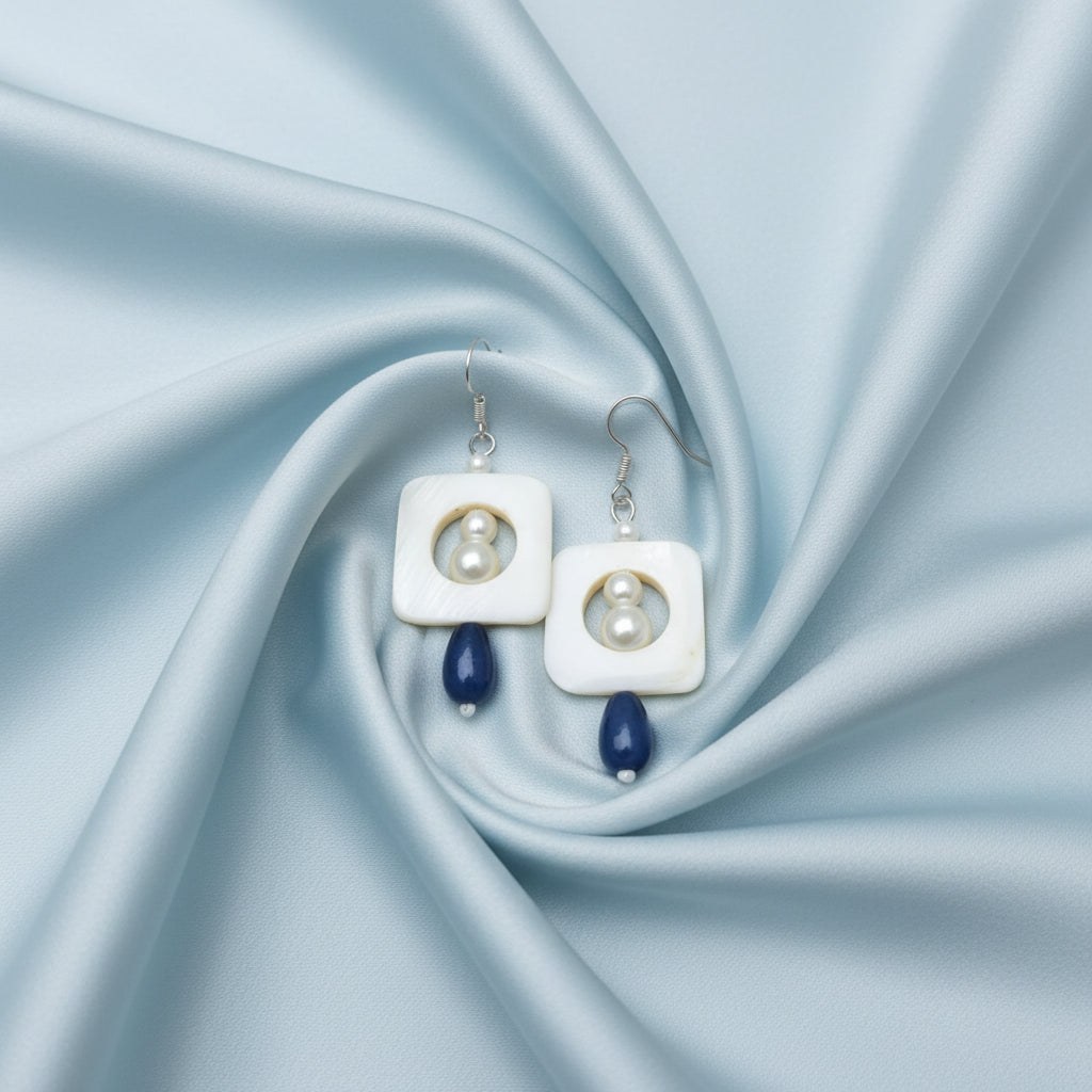 Ocean Square with Indigo Pearl Drop