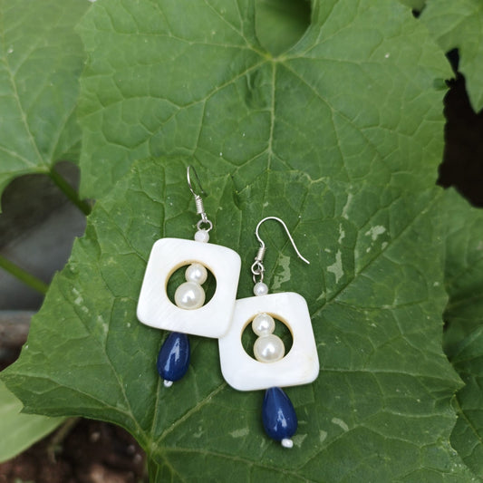 Ocean Square with Indigo Pearl Drop