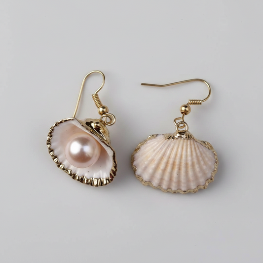 Elegant Gold Shell Earrings