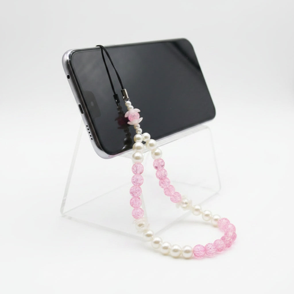Sweet Blossom Crystal & Pearl Phone Charm