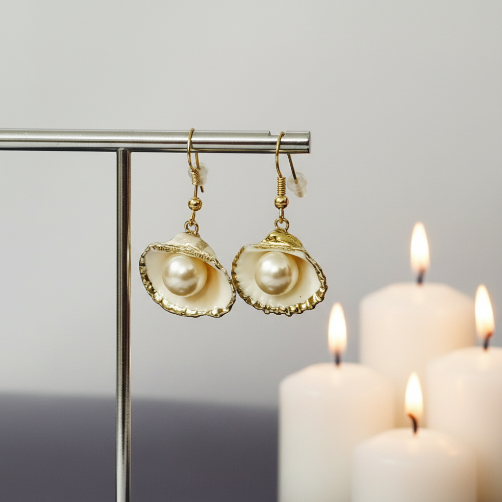 Elegant Gold Shell Earrings