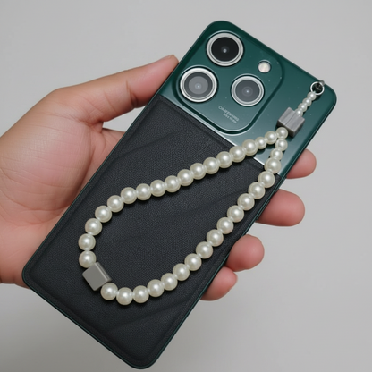 Monochrome Muse Pearl Phone Strap Wristlet