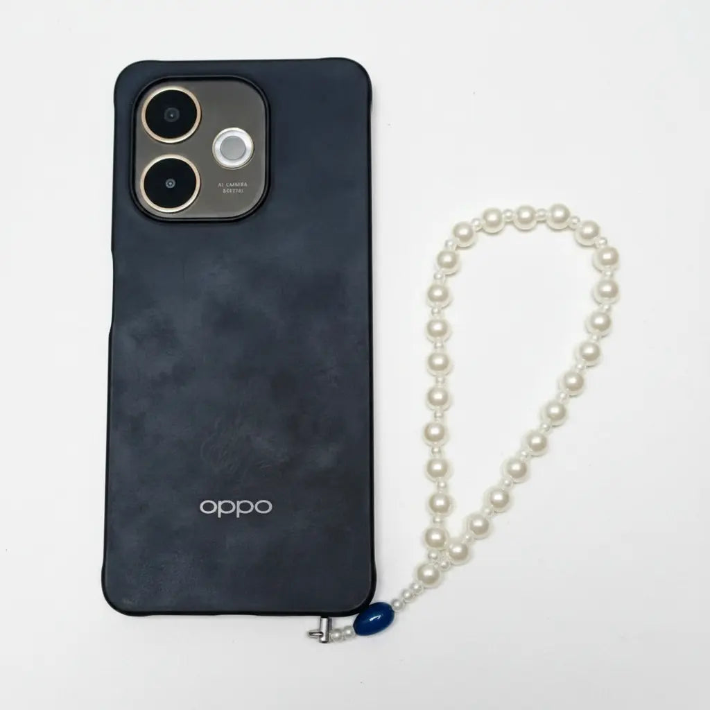 Classic Pearl & Sapphire Blue Phone Strap Wristlet