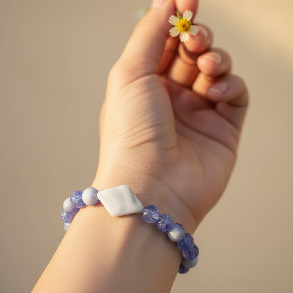 Blush Pink & Lavender Beaded Bracelet