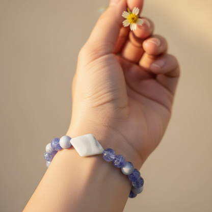 Blush Pink & Lavender Beaded Bracelet