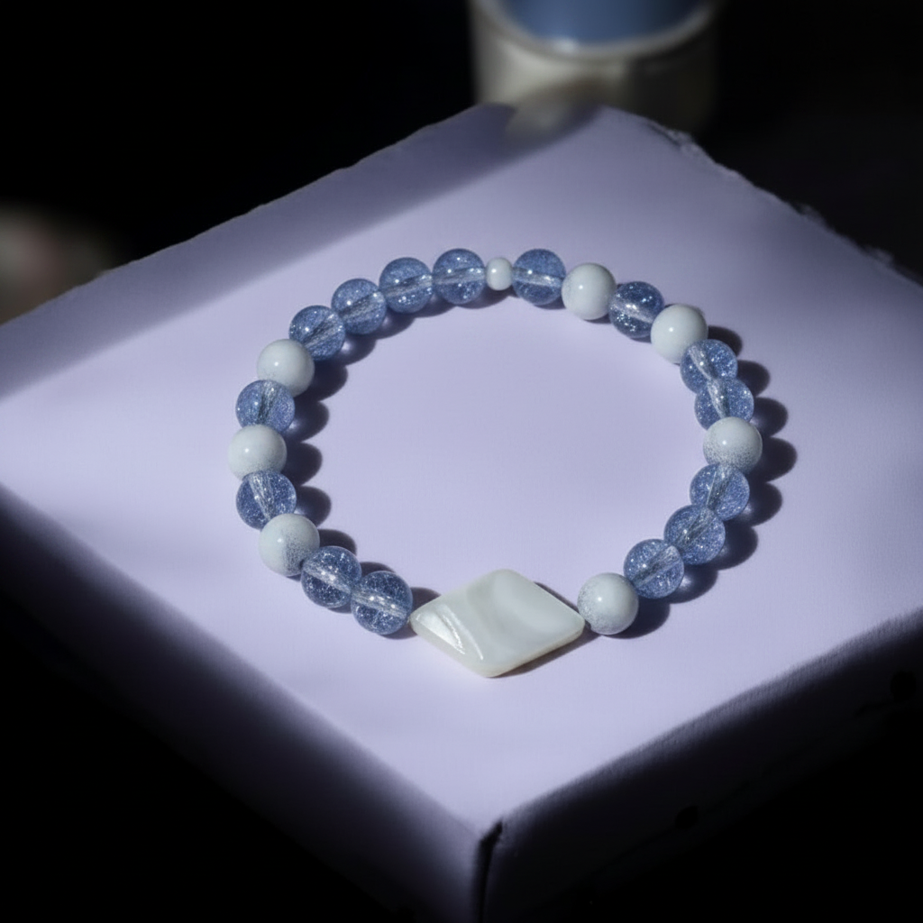 Blush Pink & Lavender Beaded Bracelet