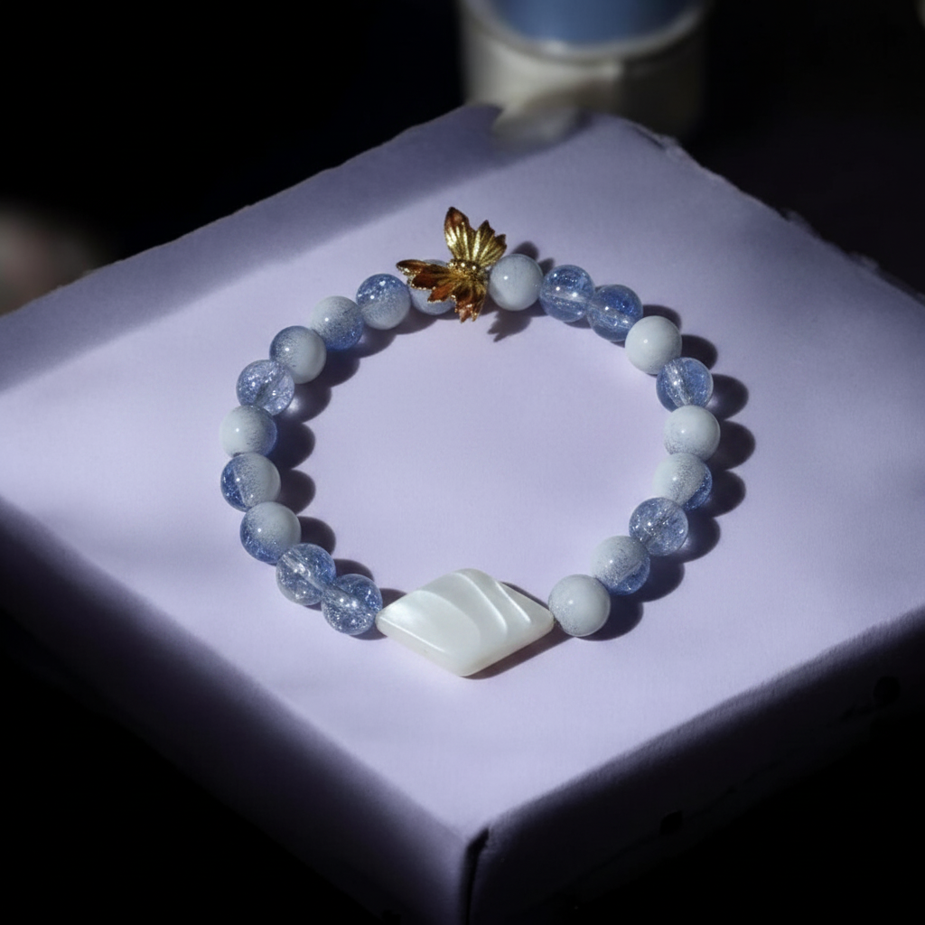 Blush Pink & Lavender Beaded Bracelet